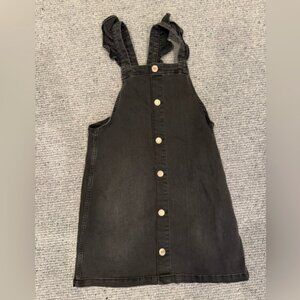 &Denim Girl's Jumper Dress Black Denim Kids Overall 8
